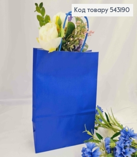 Пакет крафтовый, 16*22*8см, Синий 543190 фото