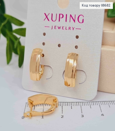 Серьги "Прямоугольные", 1,6см, английская застежка, Xuping 18К 118682 фото 1