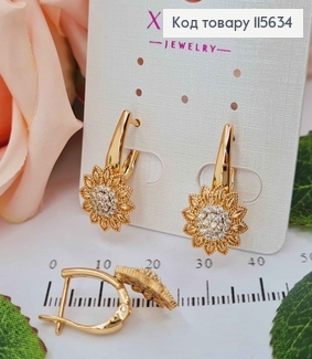 Серьги "Сонях" 2см. с камнями, Xuping 18K 115634 фото