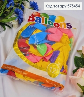 Воздушные шары латексные, РАЗНОЦВЕТНЫЕ 12', YH, 100 шт/уп 575454 фото