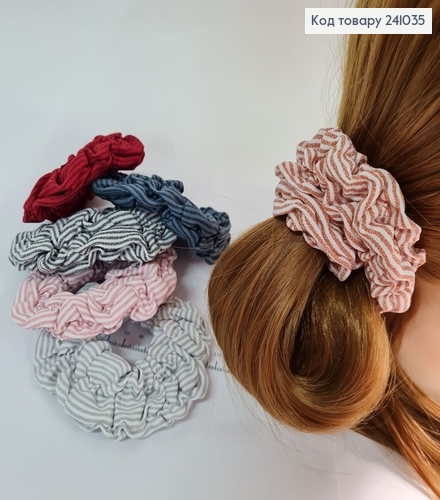 Резинка тканина об'ємна зебра пастельна в асорт. 241035 фото 1