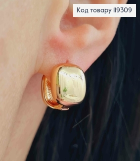 Серьги кольца "Квадратные", 1,2см, XUPING 18K 119309 фото