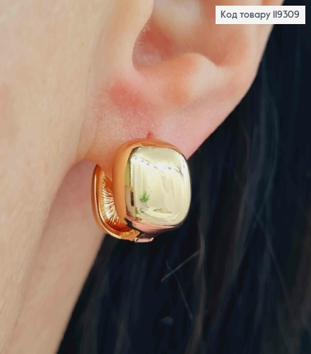 Сережки кільця "Квадратні", 1,2см, XUPING 18K 119309 фото 1