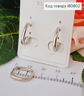 Сережки родированые кольца Овалы, 1см, Xuping 180802 фото