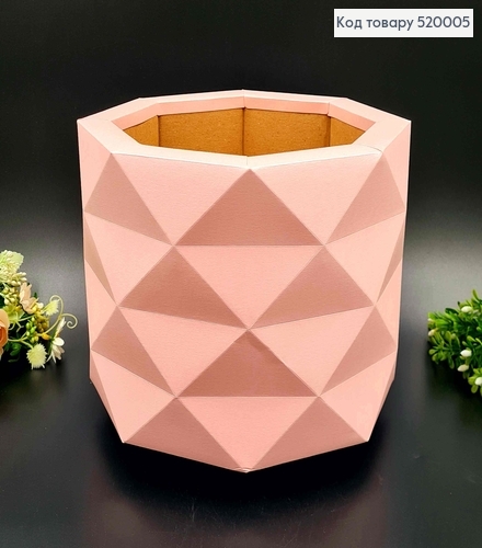 Коробка многогранная, Цветочная, Перламутрового Розового цвета, 18*22см 520005 фото 1