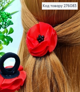 Заколка стрела с цветком МАК, Красного цвета, заколка 4,5см, Мак 5,5см 276083 фото