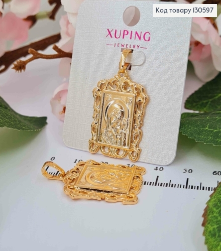 Подвеска - иконка Божья Мать прямоугольная, размер 2,5*2см, колечко 7мм, Xuping 18K 130597 фото 1