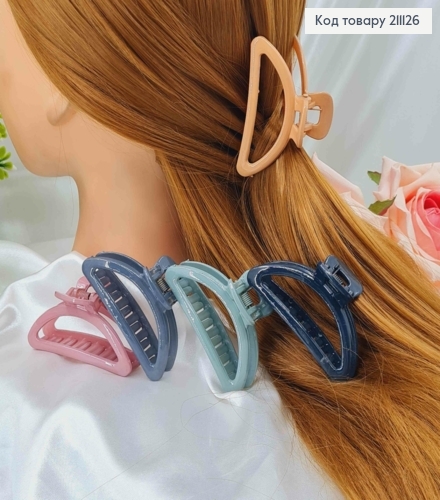 Краб пластик, полукруг, глянцевый, 6,5см, цвета в ассорт. 211126 фото 1