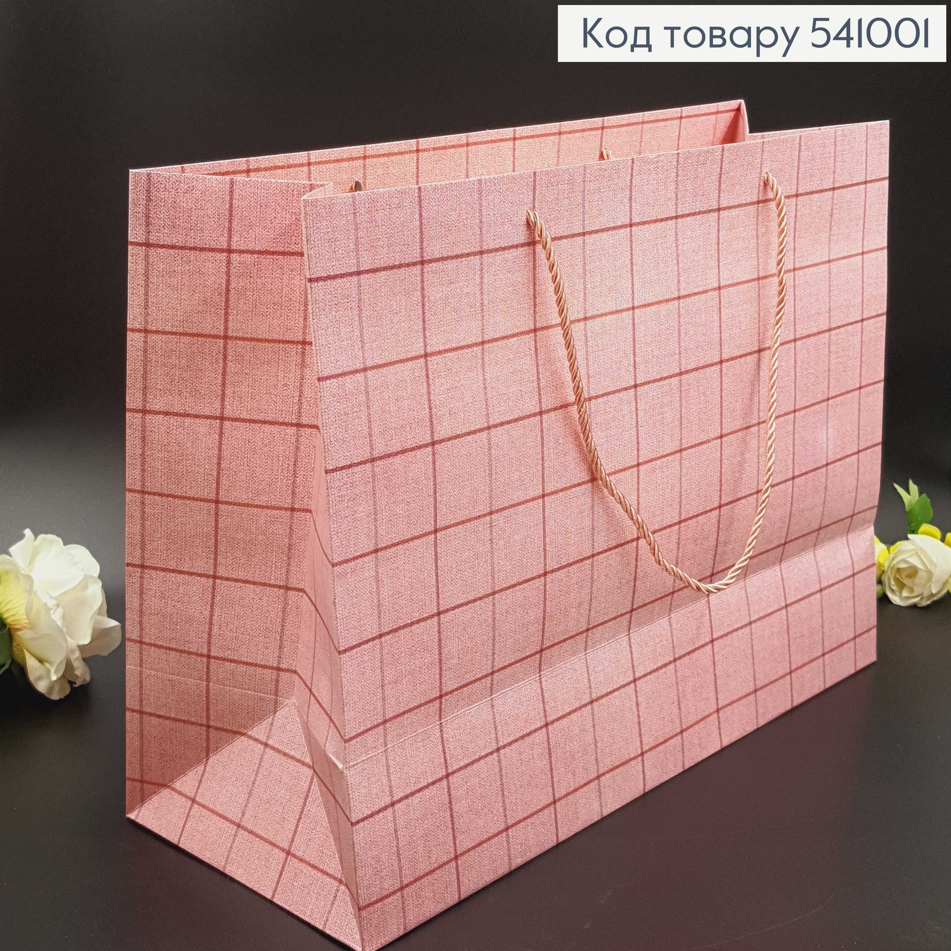 Пакет бумажный большой клеточка 44,5х34 см 541001 фото 1