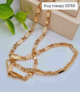 Цепочка плетения овальными пластинами, ширина 3мм, длина 50см, Xuping 18K. 121768 фото