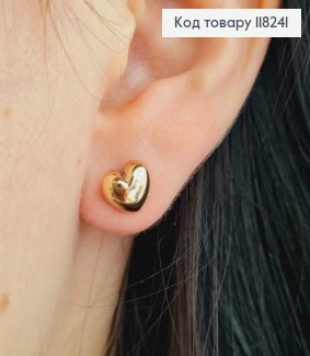 Серьги гвоздики "СЕРДЦЕ", 0,7см, Xuping 18К 118241 фото