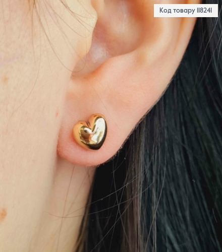 Серьги гвоздики "СЕРДЦЕ", 0,7см, Xuping 18К 118241 фото 1