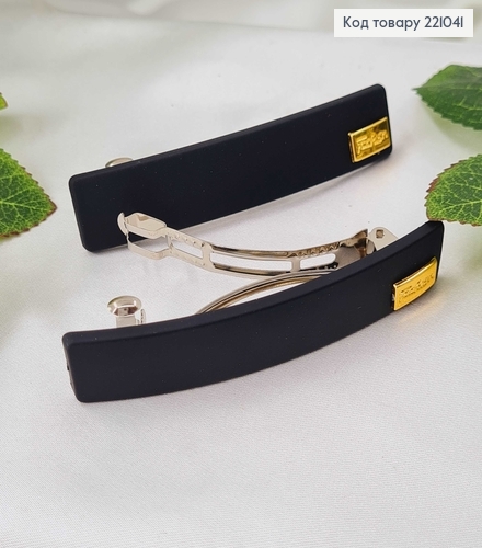 Заколка автомат прямой матовый 1,5*8см черный 221041 фото 2