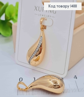 Кулон "Краплинка" прикрашений Блискучими камінцями, 2,5см, Xuping 18К 141111 фото