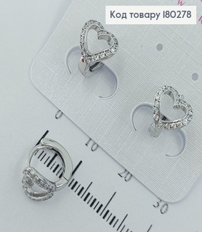 Сережки   сердечко з камінцями срібло Xuping 18К 180278 фото