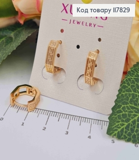 Серьги кольца "Фигурные" Версаче, ширина 6мм, длина 1,4см, Xuping 18K 117829 фото