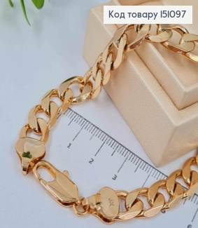 Браслет ПАНЦИРНОЕ плетение, длина 23см, ширина 10мм, Xuping 18K 151097 фото