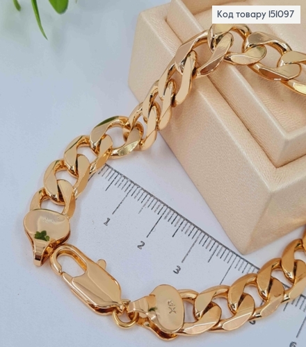 Браслет ПАНЦИРНОЕ плетение, длина 23см, ширина 10мм, Xuping 18K 151097 фото 1