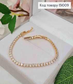 Браслет с строчкой Блестящих камней, 0,3см, дл. 17+2см, Xuping 18K 151009 фото