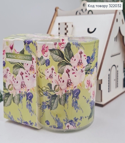 Аромасвечка стакан BISPOL  Весеняя зелень 100г/22часов, 72s -52 322032 фото 1