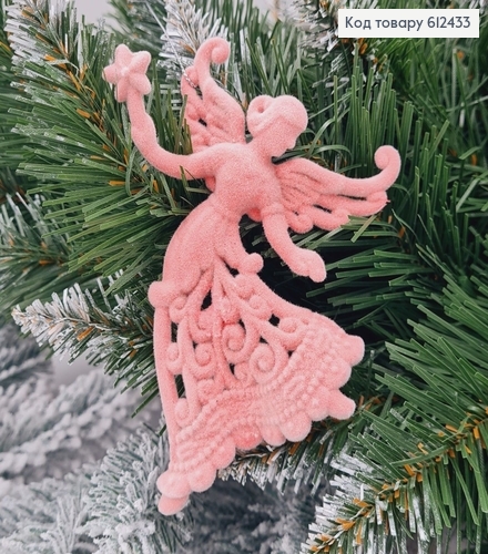 Новогодняя фигура Бархат Фея со звездой РОЗОВАЯ, 12,5*9см, Украина 612433 фото 1
