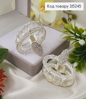 Краб металл Овальное плетение с бабочками и камешками дл. 4см. шир. 2,5см 215245 фото