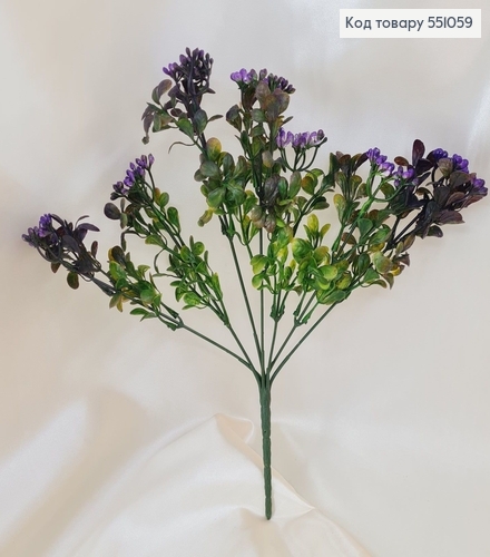 Искусственный цветок каланхоэ фиолетовый пластик из 7 веточек на металлическом стержне 30см. 551059 фото 1