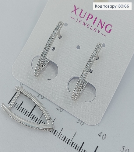 Серьги  стрелы  с камнямы 2см  медзолото Xuping 180166 фото 1