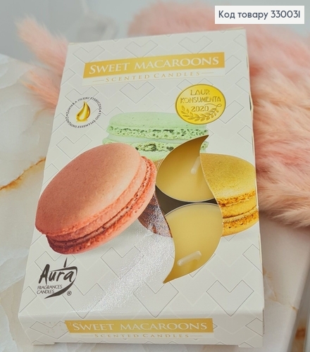 Аромасвічка таблетка BISPOL Солодкі макаруни  6 шт/4 годин, 15-319 330031 фото 1