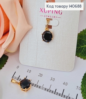 Кулон підвіска з Чорним камінцем  2см Xuping 18K 140688 фото