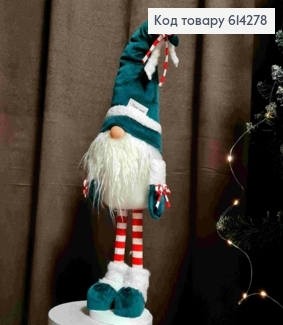 Гном "Скандинавський" в ЗЕЛЕНІЙ шапці, 50-57см, ручна робота, Україна 614278 фото