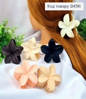 Краб пластик матовый, "Гавайский Цветок", размер 8см, Пастельные цвета в ассортименте. 214391 фото