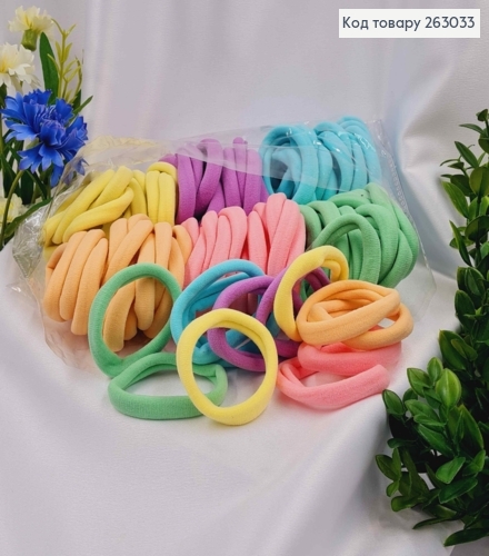 Резинка диаметр 5см, микрофибра, пастельные цвета, в ассортименте 263033 фото 1