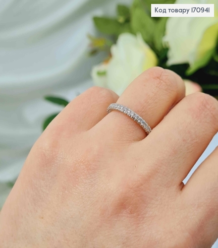 Кольцо родованное, в камнях, Xuping 18K 170941 фото 2