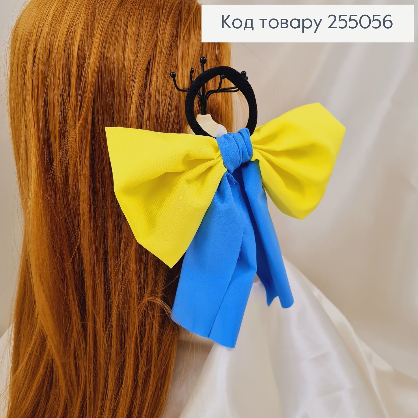Резинка 5см, Твіллі, Бант жовто-блакитний 16*16см, (ручна робота,Україна) 255056 фото 2