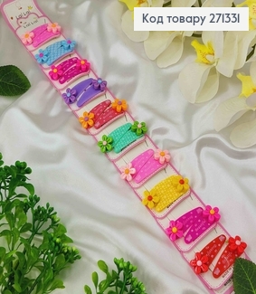 Заколка Тік-так (20шт/уп) 5см з квіточкою в асортименті 271331 фото