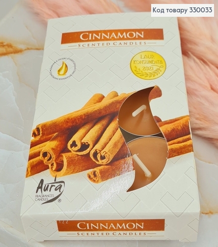 Аромасвечка таблетка BISPOL  корица 6 шт/4 часов, 15-65 330033 фото 1