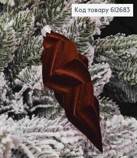 Фигурка бархат "БУРУЛЬКА геометрическая", КОРИЧНЕВАЯ, размер 11*4см, украшение пластиковое, Украина 612683 фото