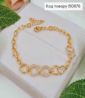 Браслет "Бесконечная любовь", продолж. 17+3см, Xuping 18К 150876 фото