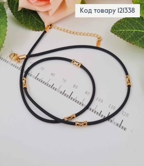 Цепочка каучук с ажурными вставками, дл. 45+5см, шир. 3мм, Xuping 18К 121338 фото