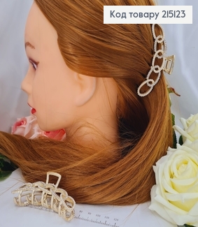 Краб метал золотого кольору ЦЕПОЧКА з бусинками та камінцями  8см  215123 фото