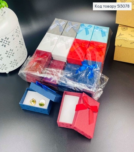 Коробка с Бантиком однотоная, 8х2х5см, в ассорт. 513078 фото 1