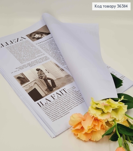 Пленка двухсторонняя матовая, ХОЛОДНАЯ-ГОЛУБЕВАЯ+ГАЗЕТА/ОДНОТОН, в листах 58*58см, 70мкр, Китай 363114 фото 1