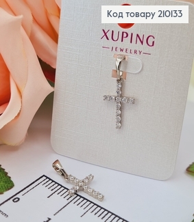Крестик родованный, в камнях, 1,5*1см Xuping  210133 фото