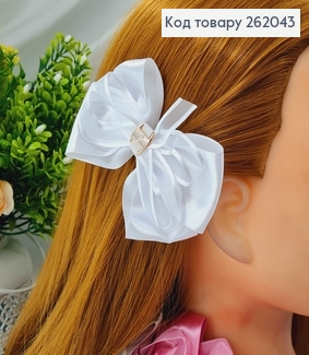Заколка уточка, з атласним подвійним бантиком в асорт.    262043 фото