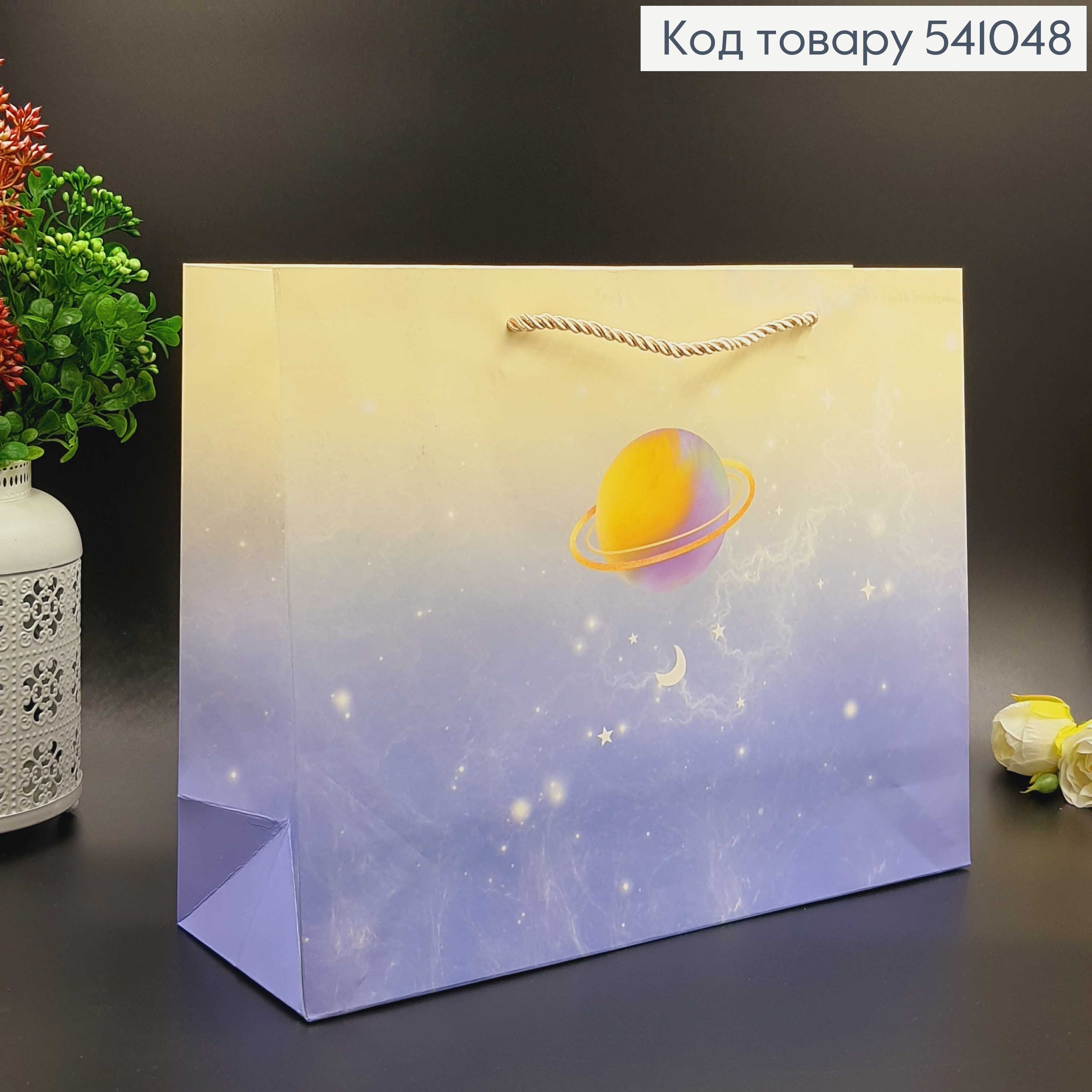 Пакет бумажный средний горизонтальный планети  25х32 см в асс. 541048 фото 3