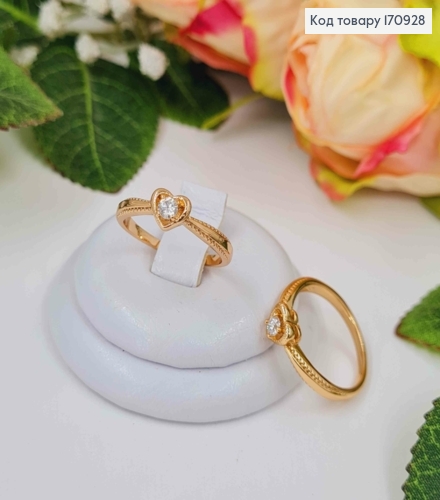 Кольцо, Сердце с камешком, Xuping 18К 170928 фото 1