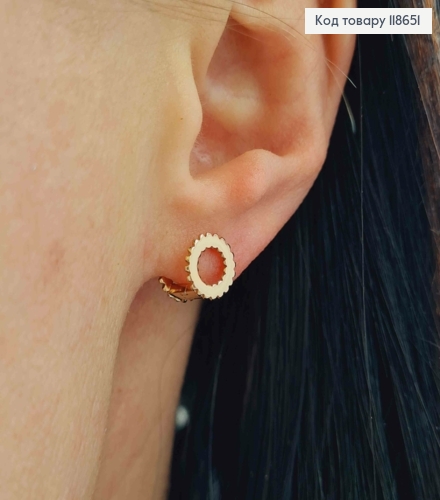 Сережки кільця "Подвійне Коло",  0,8см,  Xuping 18К 118651 фото 1