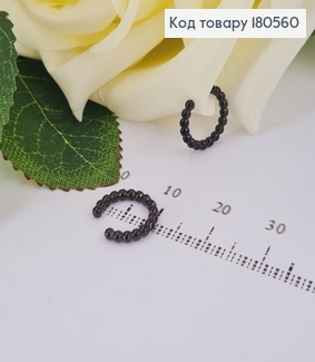 Серьги родированые каффи на хрящ черные Xuping  180560 фото