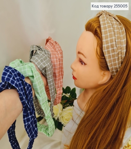 Повязка - чалма в ячейку в асс. 255005 фото 1